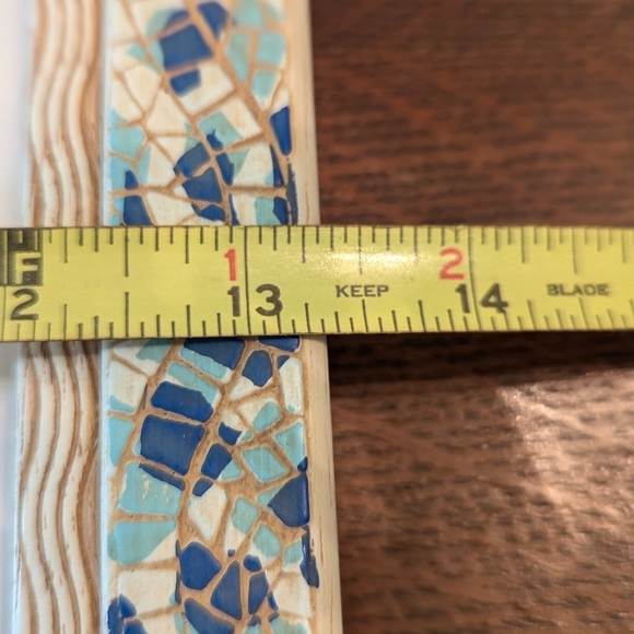 Vintage Custom Made Faux Mosaic Motif Picture/Artwork Frame w/Glass - Picture 3 of 12